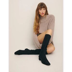 New Reformation Raven Knee High Suede Boots  in Black- Women's Size 8.5
